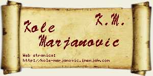 Kole Marjanović vizit kartica